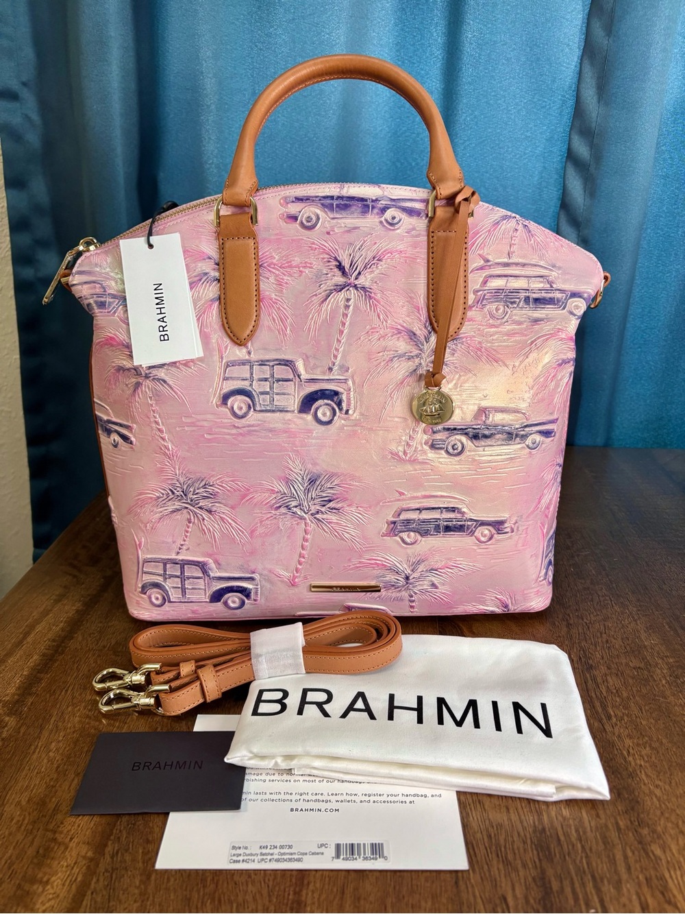 Brahmin NWT Lrg Duxbury - Optimism Copa Cabana - Tropical - Pearl Shimmer